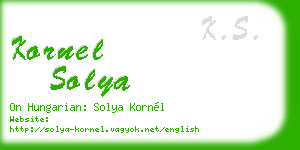 kornel solya business card