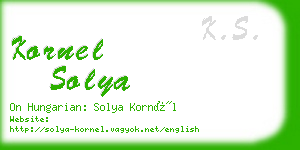 kornel solya business card